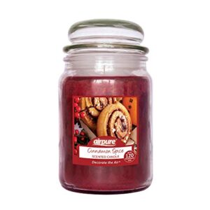AIRPURE Large Candle Scented, Cinnamon Fragrance, 18oz Jar, 120 Hour Ornamental Candles, Fill The Room with a Warm and Homey Fragrance, for The Bedroom, Bathroom, Family Room or Office
