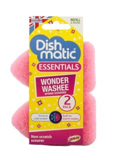 Dishmatic Wonder Washee Refills, Dual Action, Heat Sensitive, Pink, Pack of 2